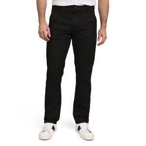 Chaps Men's & Big Men's Flannel Lined Chino Flat Front Pants, Size 36x32, Black